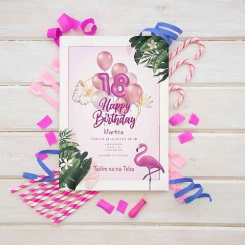 Pozvánka na narozeniny 18tky Pelikan
