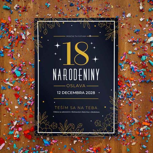 Pozvánka na narozeniny 18tky Black