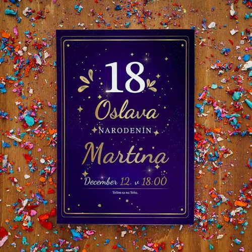 Pozvánka na narozeniny 18tky Blue ocean