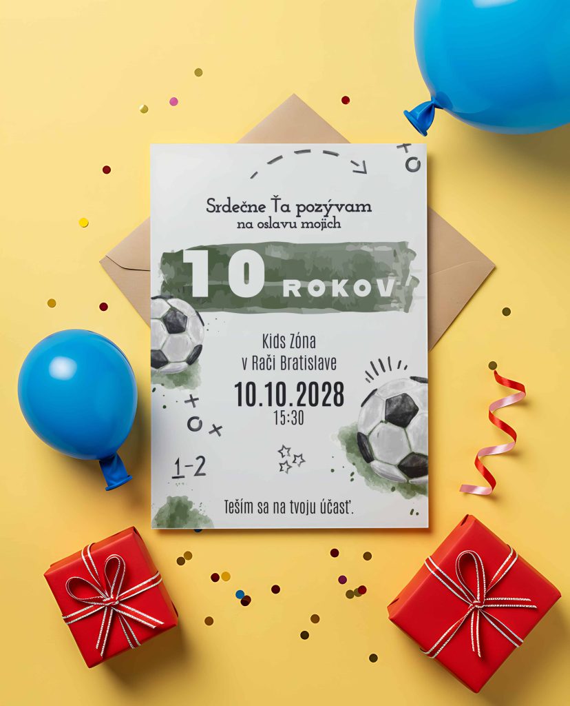 Pozvánka na dětskou oslavu Fotbal