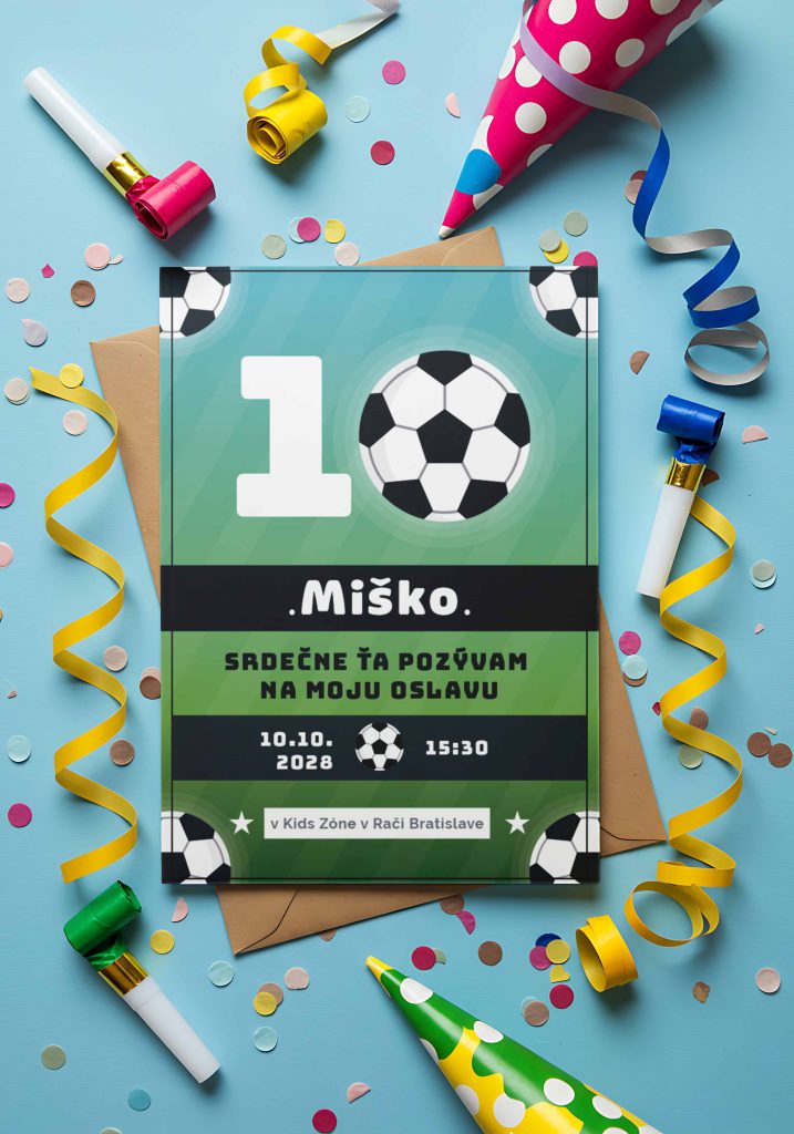 Pozvánka na dětskou oslavu Fotbal 2