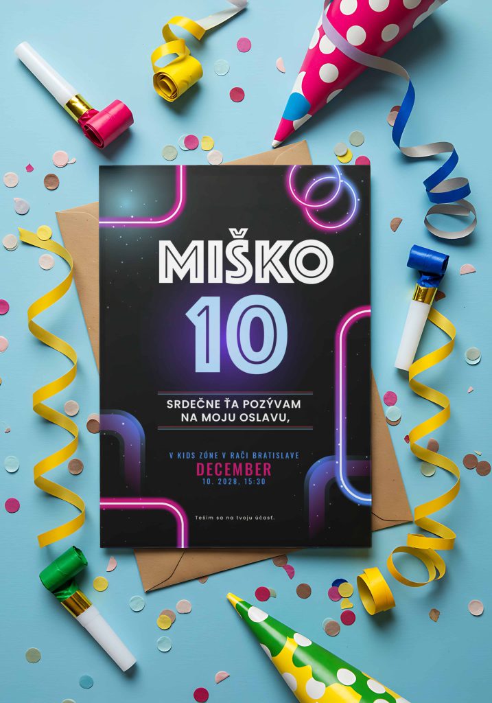 Pozvánka na dětskou oslavu Laser