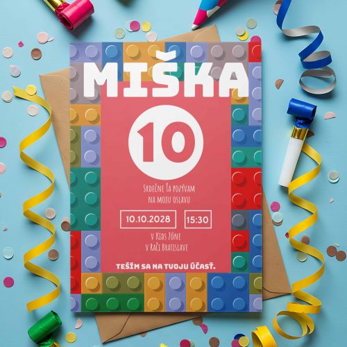 Pozvánka na dětskou oslavu Lego