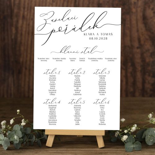 zasedací pořádek na svatbu