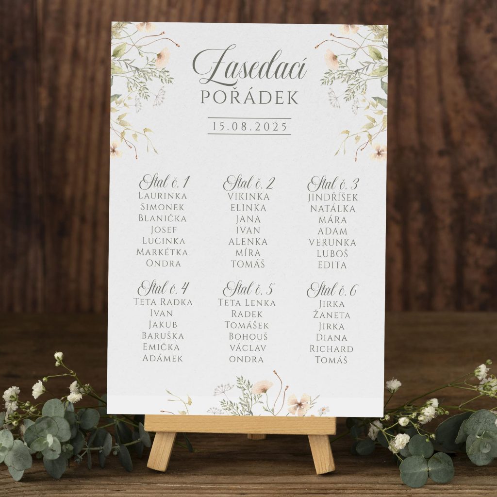 Zasedací pořádek na svatbu  MOD2025_16