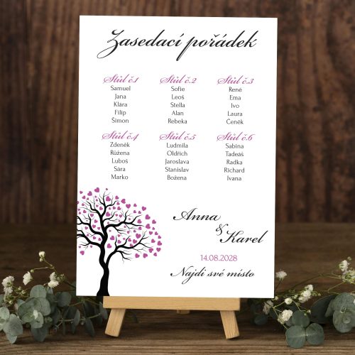 zasedací pořádek na svatbu