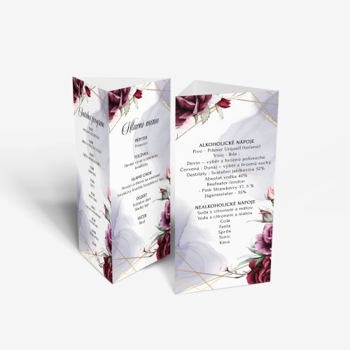 svatební menu tisk stojan