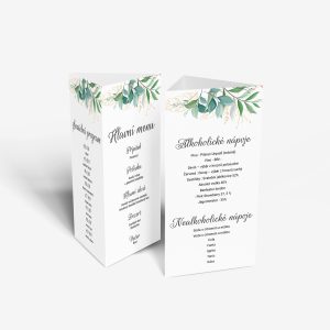 svatební menu tisk stojan