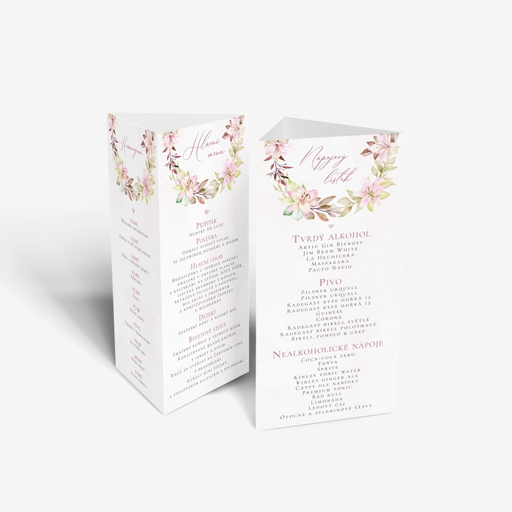 Svatební menu trojhran stojánek LSO2025_0406