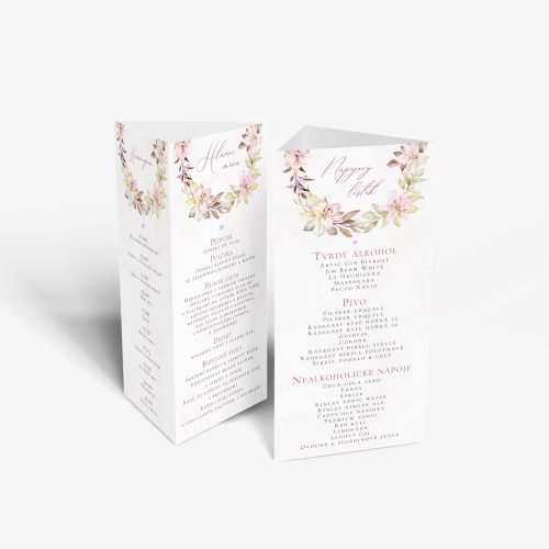 svatební menu tisk stojan