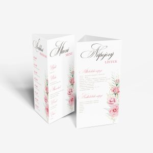 svatební menu tisk stojan