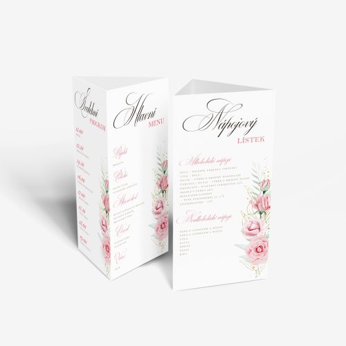 svatební menu tisk stojan