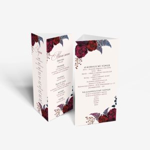 svatební menu tisk stojan