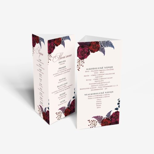 svatební menu tisk stojan