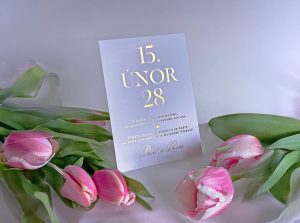 svatební ozámení luxusní, plexi, metalický potisk