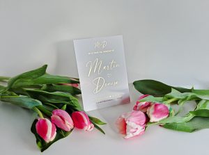 svatební ozámení luxusní, plexi, metalický potisk