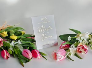 svatební ozámení luxusní, plexi, metalický potisk