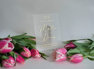 svatební ozámení luxusní, plexi, metalický potisk