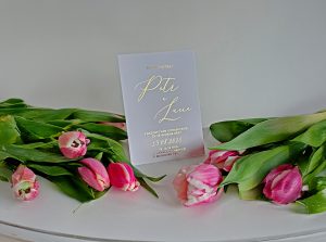 svatební ozámení luxusní, plexi, metalický potisk