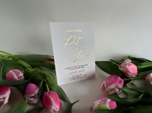 svatební ozámení luxusní, plexi, metalický potisk