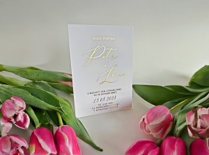 svatební ozámení luxusní, plexi, metalický potisk