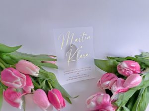 svatební ozámení luxusní, plexi, metalický potisk