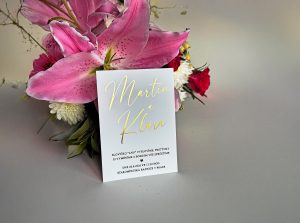 svatební ozámení luxusní, plexi, metalický potisk