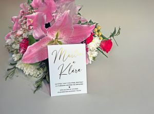 svatební ozámení luxusní, plexi, metalický potisk