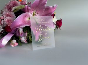 svatební ozámení luxusní, plexi, metalický potisk