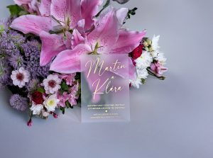 svatební ozámení luxusní, plexi, metalický potisk