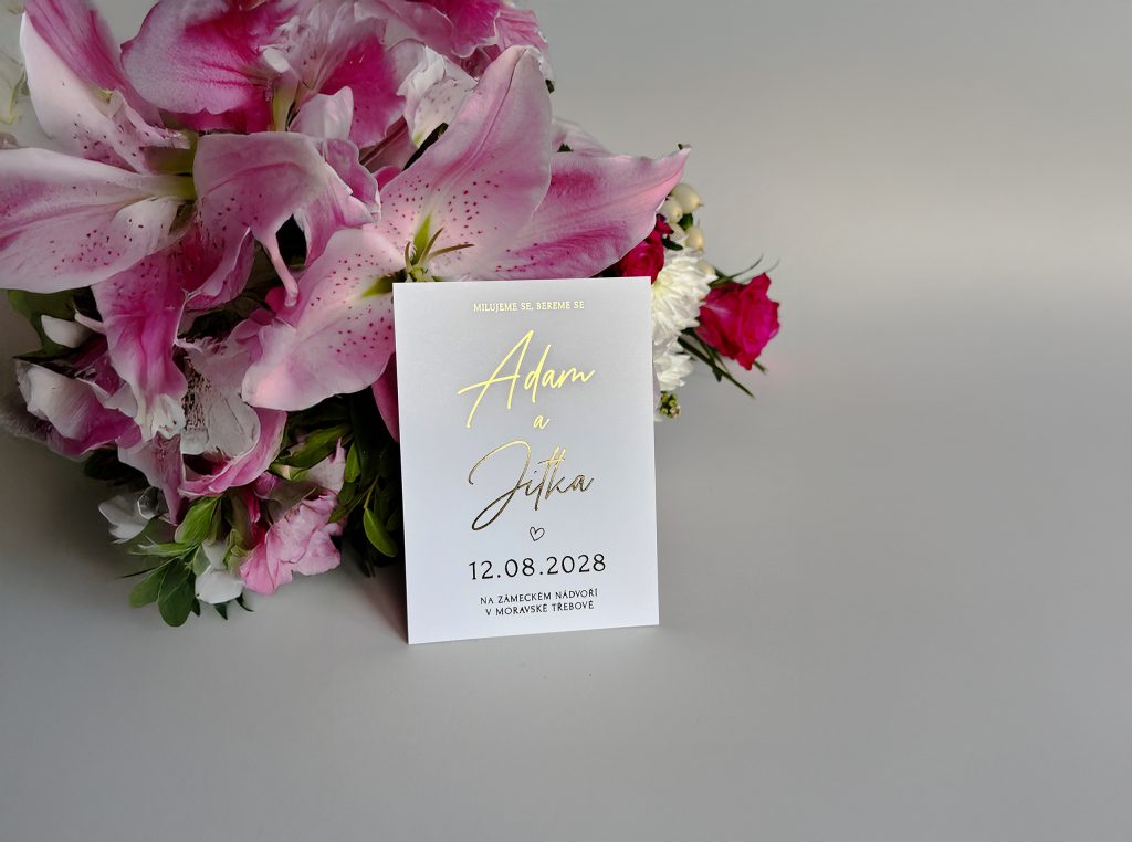 Luxusní transparentní svatební oznámení Sweet and cool