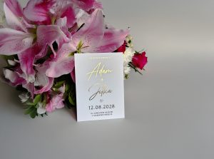 svatební ozámení luxusní, plexi, metalický potisk