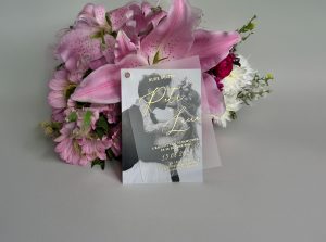 svatební oznámení transparentní s fotkou