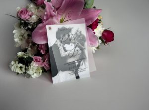 svatební oznámení transparentní s fotkou