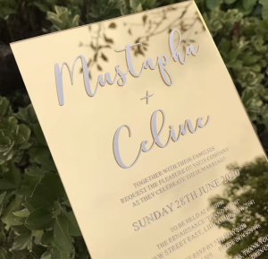 zrcadlové svatební oznámení