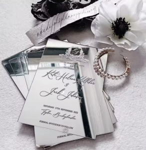 zrcadlové svatební oznámení