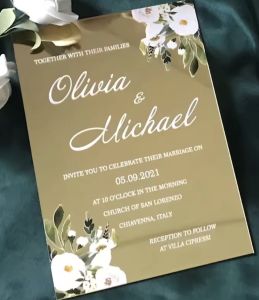 zrcadlové svatební oznámení