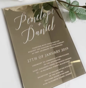 zrcadlové svatební oznámení