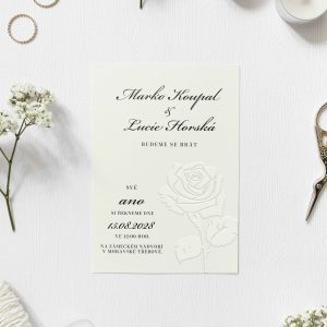 svatební oznámení se slepotiskem