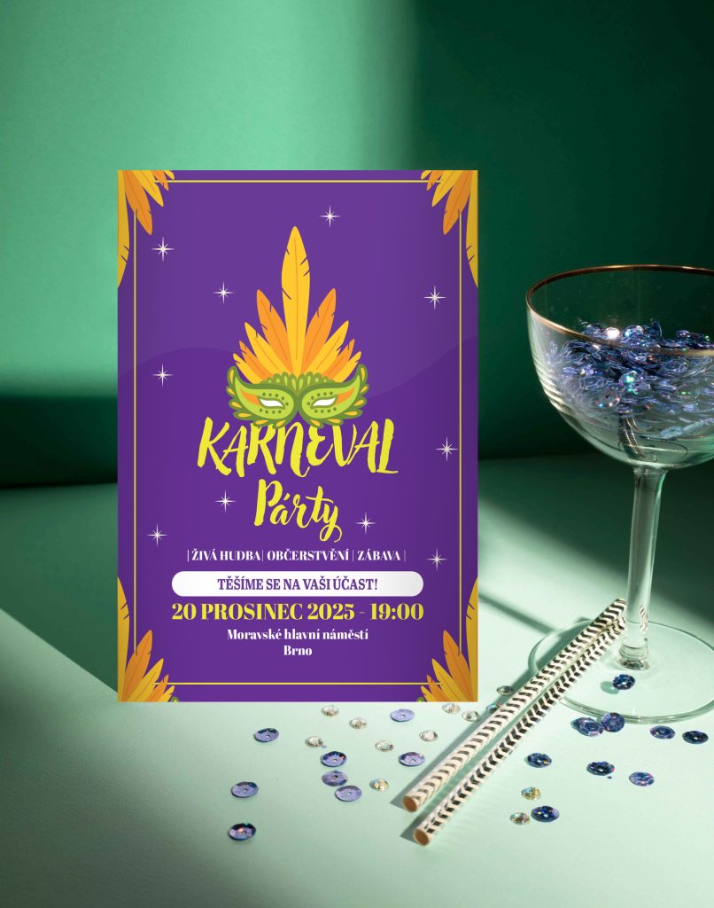 Pozvánka na karneval Purple