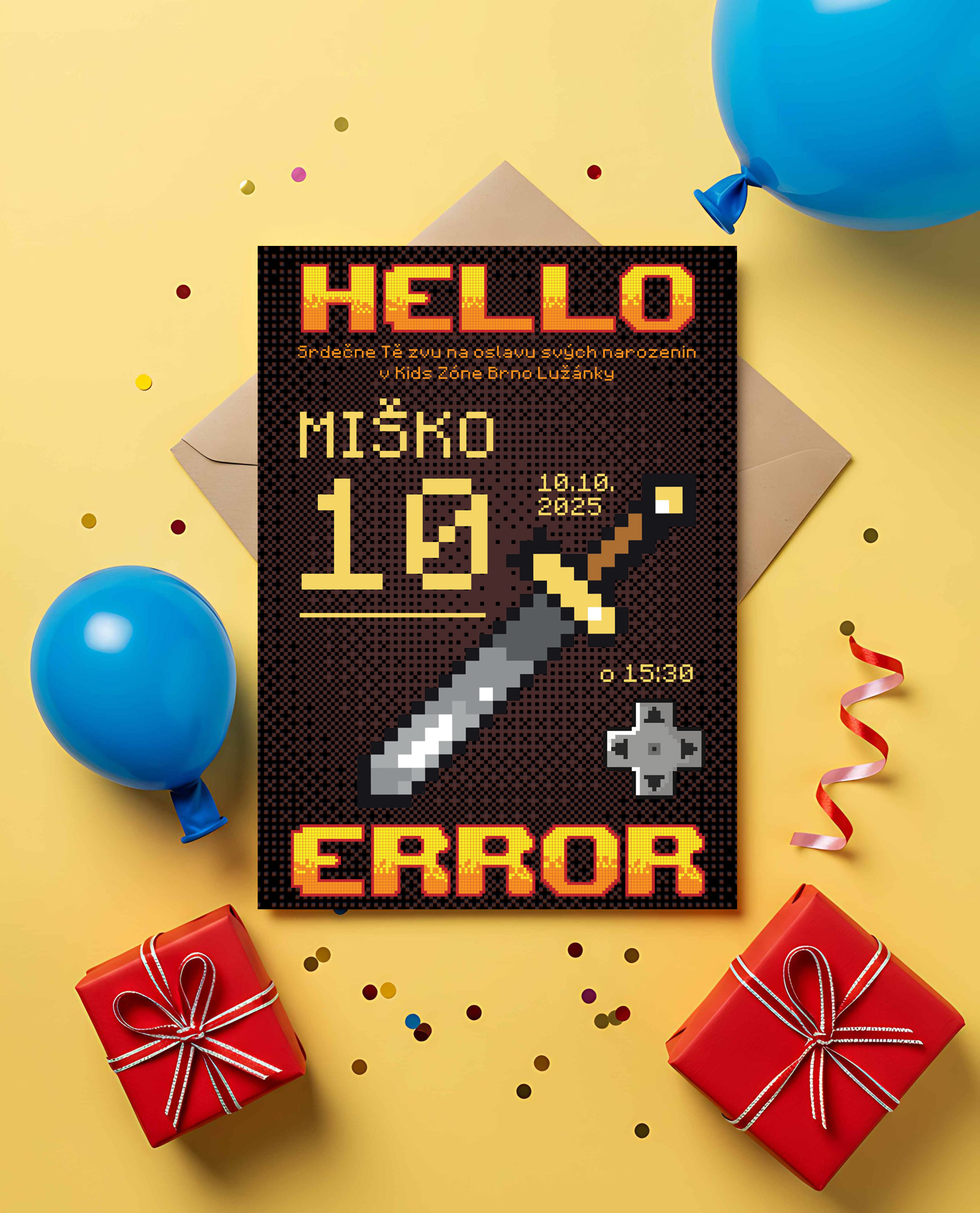 Pozvánky na narozeniny Minecraft