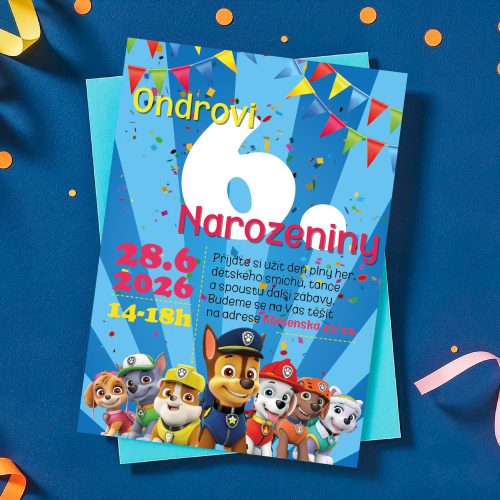 pozvánka na narozeniny tlapková patrola