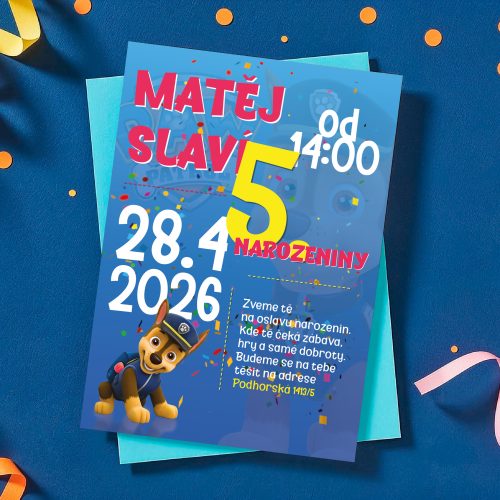 pozvánka na narozeniny tlapková patrola