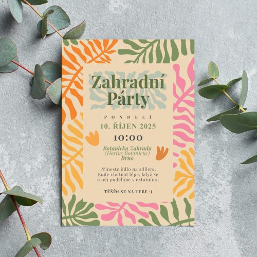 pozvánka na zahradní party