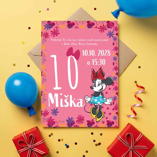 pozvánka na narozeniny Minnie