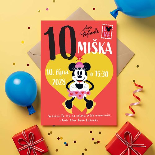 pozvánka na narozeniny Minnie