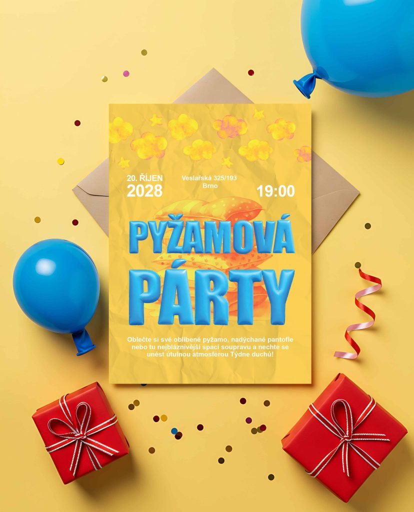 Pozvánka na pyžamovú párty 1