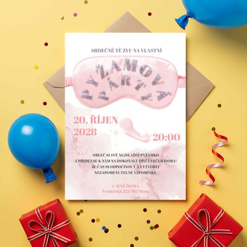 pozvánka na pyžamovou party