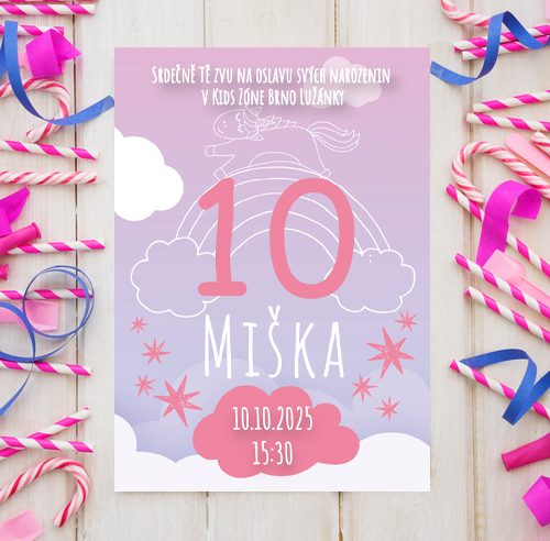 pozvánka s jednorožcem