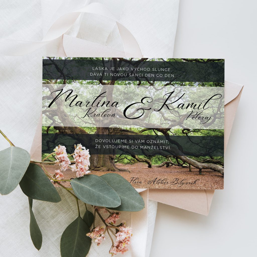 Netradiční svatební oznámení přírodní SNAP57
